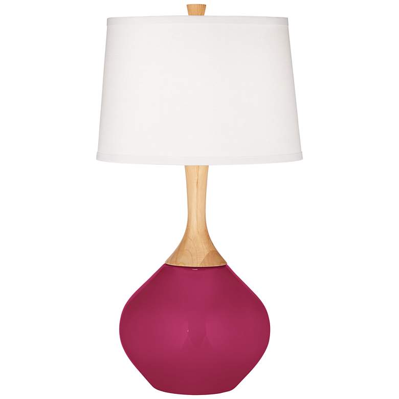 Image 2 Color Plus Wexler 31 inch White Shade Vivacious Red Table Lamp