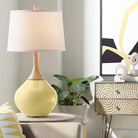 Image1 of Color Plus Wexler 31" White Shade with Butter Up Yellow Table Lamp