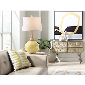 Image3 of Color Plus Wexler 31" White Shade with Butter Up Yellow Table Lamp more views