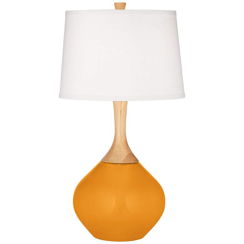 Image 2 Color Plus Wexler 31 inch White Shade with Carnival Orange Table Lamp