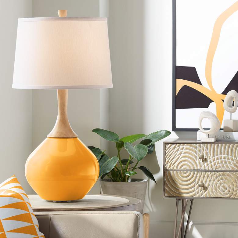 Image 1 Color Plus Wexler 31" White Shade with Carnival Orange Table Lamp