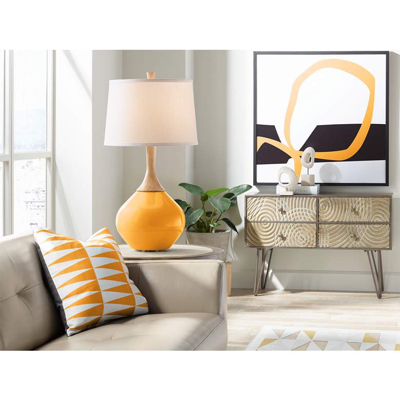 Image 3 Color Plus Wexler 31 inch White Shade with Carnival Orange Table Lamp more views