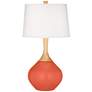 Color Plus Wexler 31" White Shade with Daring Orange Table Lamp
