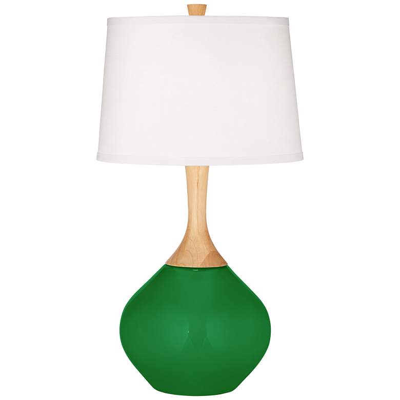 Image 2 Color Plus Wexler 31" White Shade with Envy Green Table Lamp