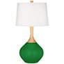 Color Plus Wexler 31" White Shade with Envy Green Table Lamp