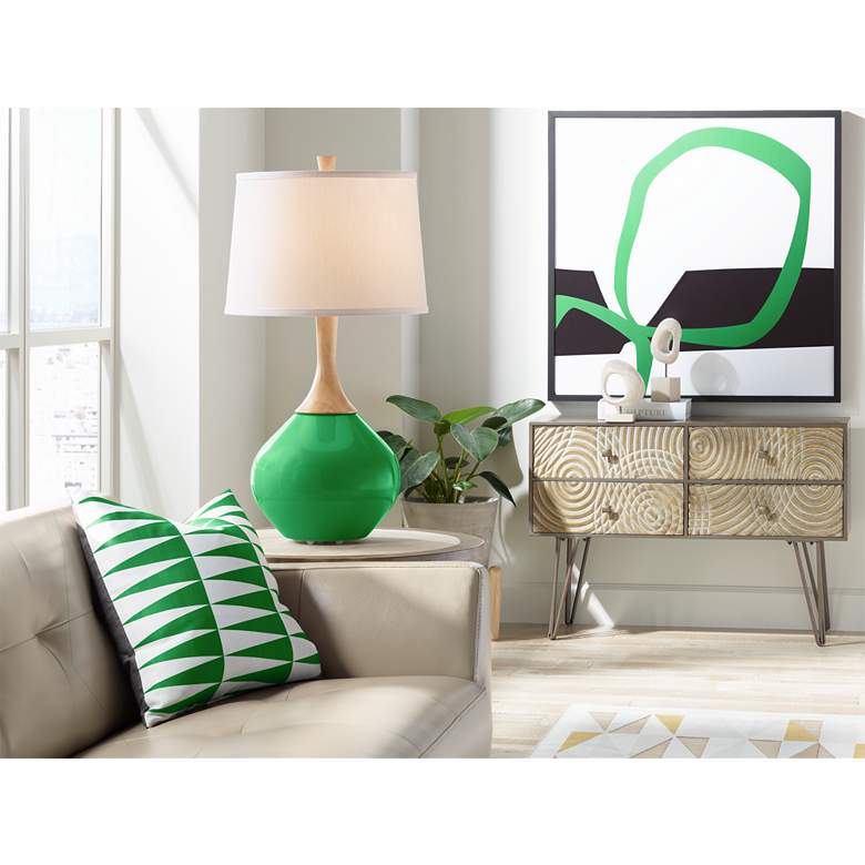 Image 3 Color Plus Wexler 31 inch White Shade with Envy Green Table Lamp more views