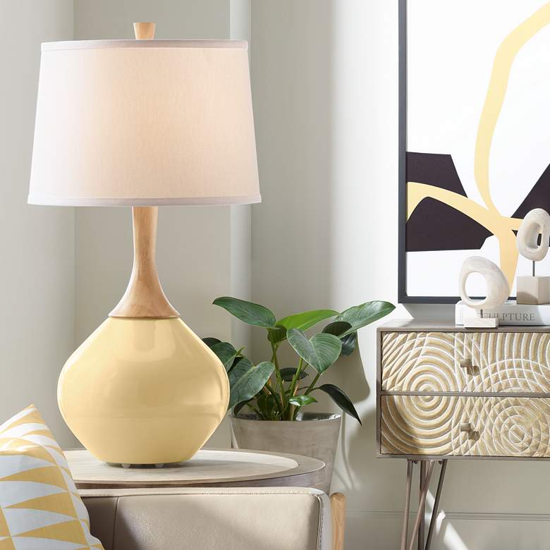 Image 1 Color Plus Wexler 31" White Shade with Humble Gold Table Lamp