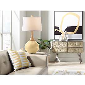 Image3 of Color Plus Wexler 31" White Shade with Humble Gold Table Lamp more views