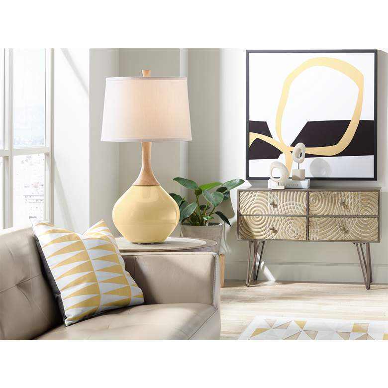 Image 3 Color Plus Wexler 31" White Shade with Humble Gold Table Lamp more views
