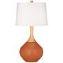 Color Plus Wexler 31" White Shade with Robust Orange Table Lamp