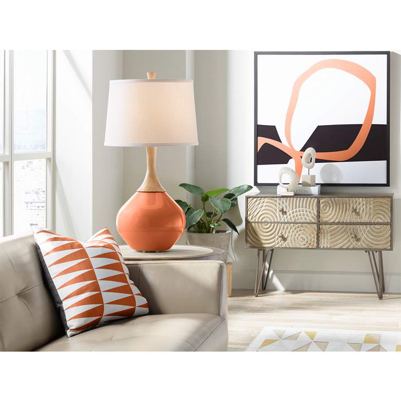 Image 3 Color Plus Wexler 31" White Shade with Robust Orange Table Lamp more views
