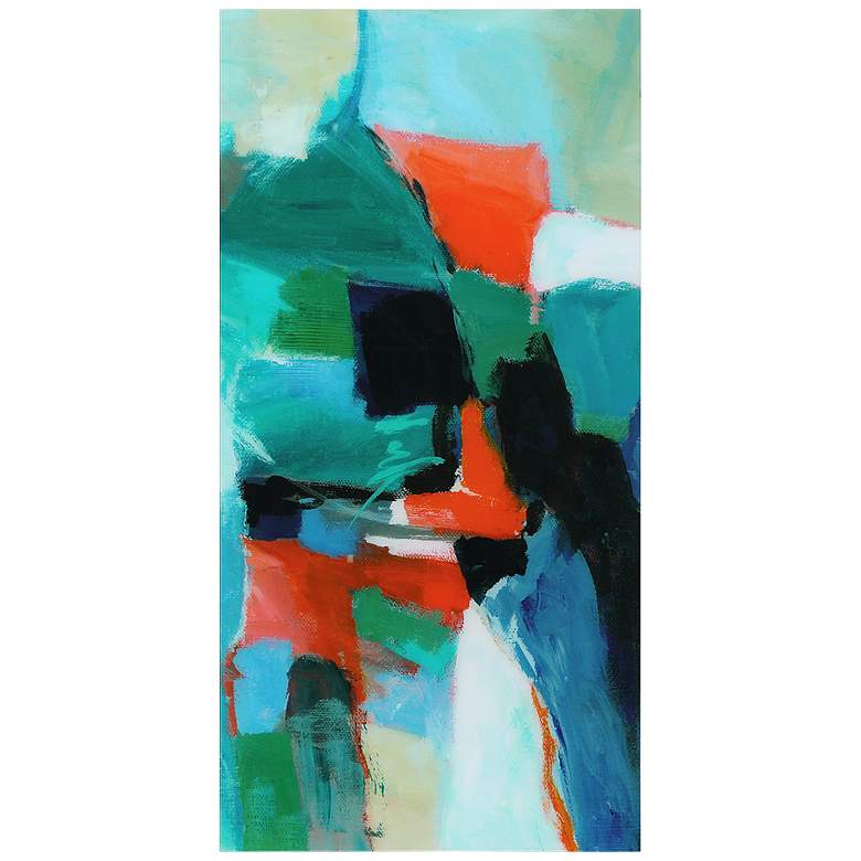 Image 2 Color Splash 72" High Free Floating Tempered Glass Wall Art