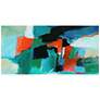 Color Splash 72" High Free Floating Tempered Glass Wall Art in scene