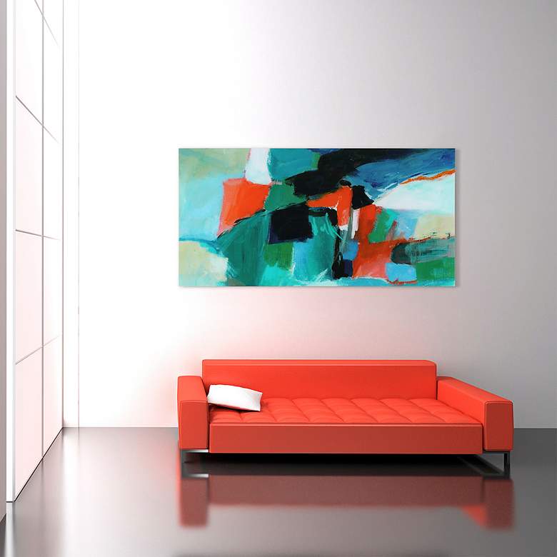 Image 7 Color Splash 72" High Free Floating Tempered Glass Wall Art more views