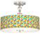 Color Sprint Giclee 16" Wide Semi-Flush Ceiling Light