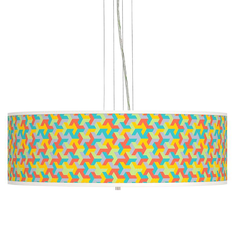 Image 1 Color Sprint Giclee 24" Wide 4-Light Pendant Chandelier