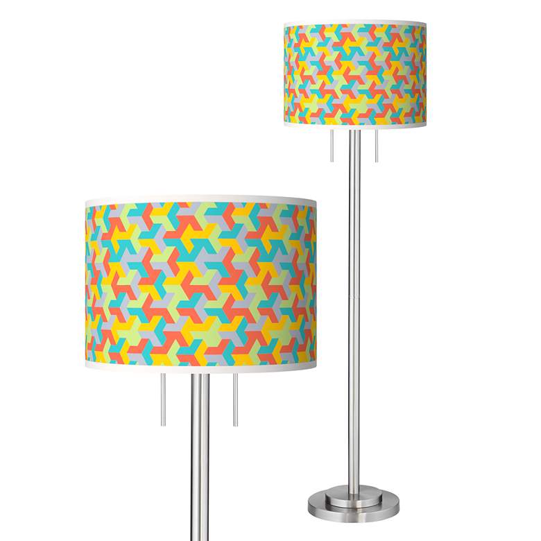 Image 1 Color Sprint Giclee Brushed Nickel Garth Floor Lamp