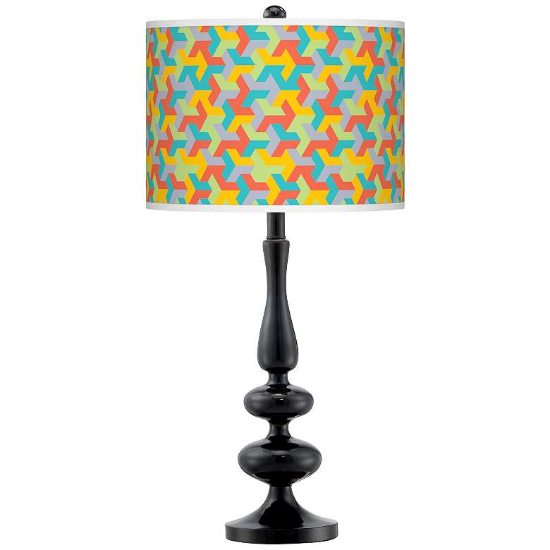 Image 1 Color Sprint Giclee Paley Black Table Lamp