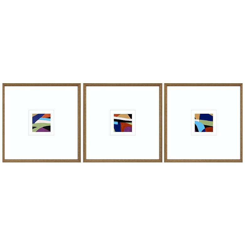 Image 1 Color Squares I 21"W x 21"H Framed Art Set of 3