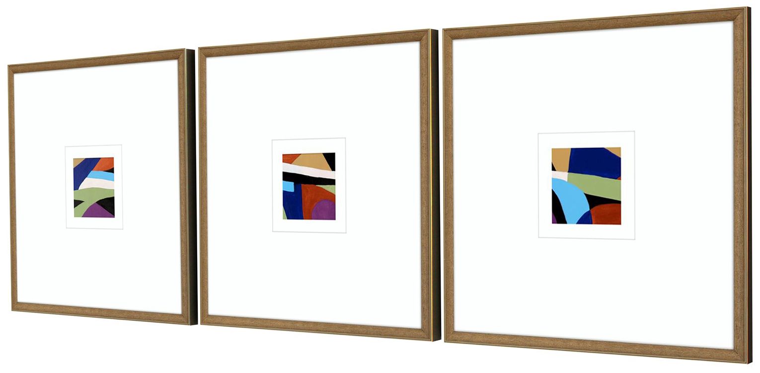 Image 2 Color Squares I 21"W x 21"H Framed Art Set of 3 more views