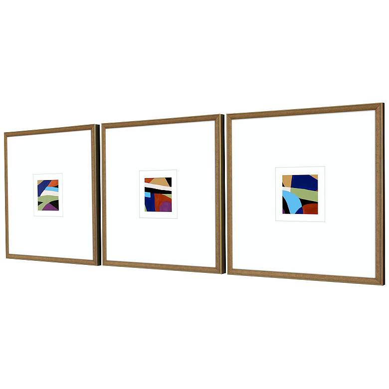 Image 2 Color Squares I 21"W x 21"H Framed Art Set of 3 more views