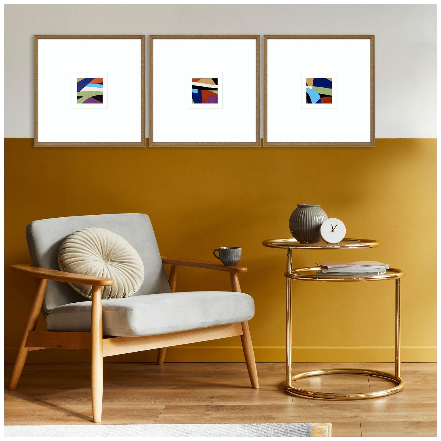 Image 4 Color Squares I 21"W x 21"H Framed Art Set of 3 more views