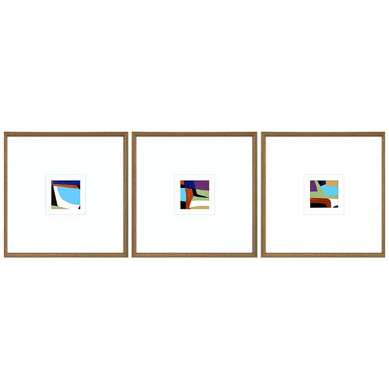 Image 1 Color Squares II 21"W x 21"H Framed Art Set of 3