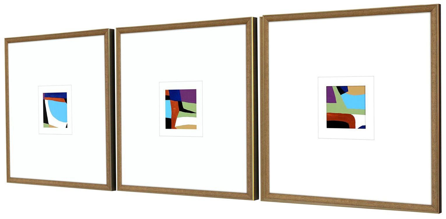 Image 2 Color Squares II 21"W x 21"H Framed Art Set of 3 more views