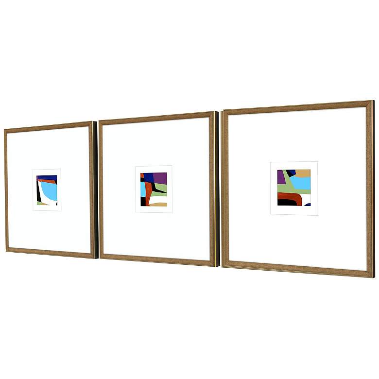 Image 2 Color Squares II 21"W x 21"H Framed Art Set of 3 more views