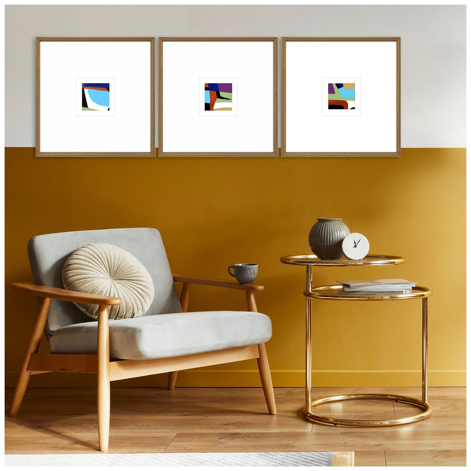 Image 4 Color Squares II 21"W x 21"H Framed Art Set of 3 more views