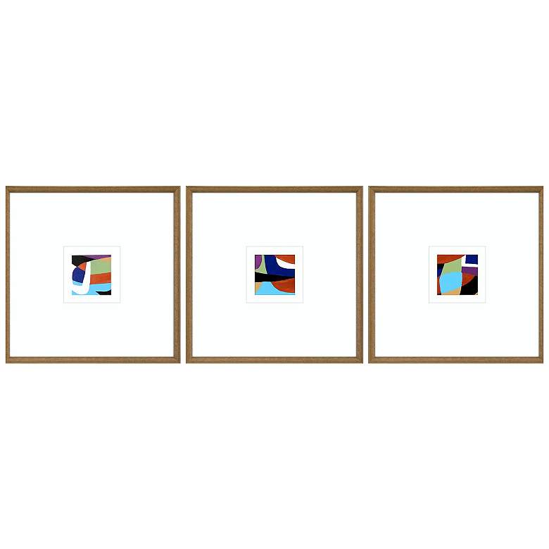 Image 1 Color Squares III 21"W x 21"H Framed Art Set of 3