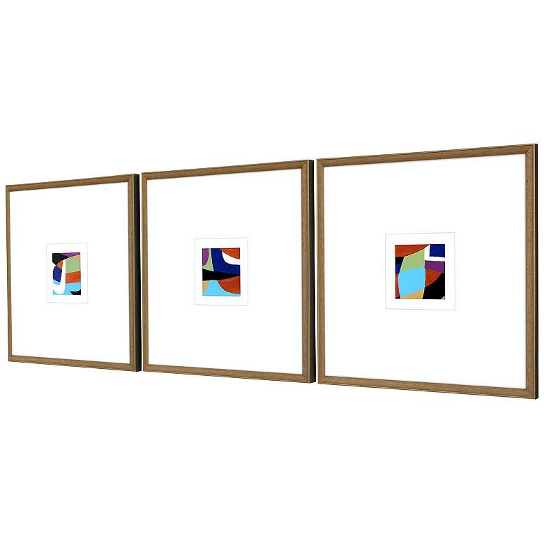Image 2 Color Squares III 21"W x 21"H Framed Art Set of 3 more views