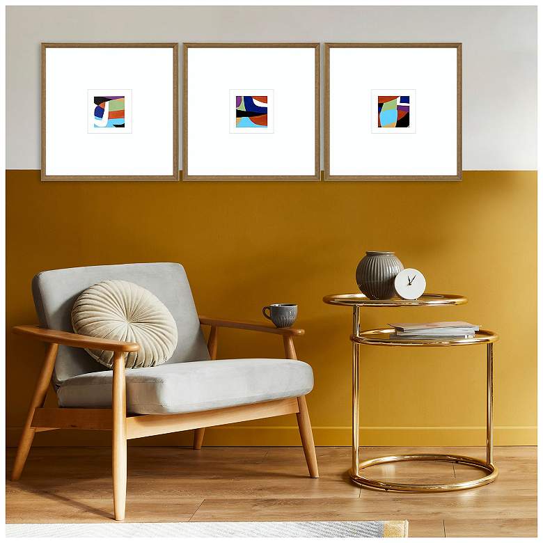 Image 4 Color Squares III 21"W x 21"H Framed Art Set of 3 more views