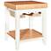 Color Story White Butcher Block Kitchen Island with Storage
