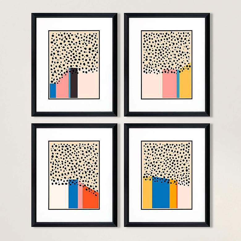 Image 1 Color Studies 25" High 4-Piece Giclee Framed Wall Art Set