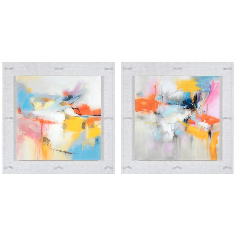 Image 1 Color Waves II Acrylic Painting Set of 2