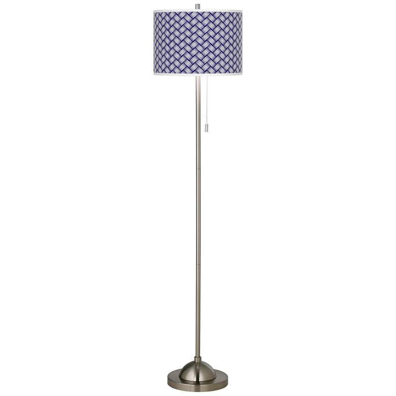 Image 2 Color Weave Brushed Nickel Pull Chain Floor Lamp
