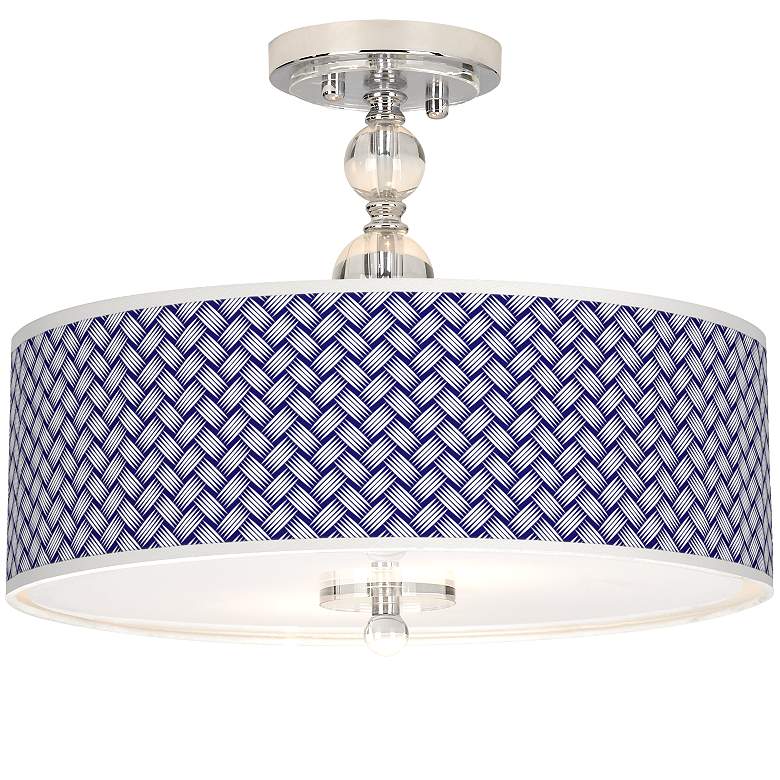 Image 1 Color Weave Giclee 16 inch Wide Semi-Flush Ceiling Light