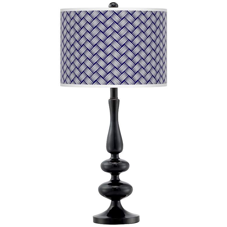 Image 1 Color Weave Giclee Paley Black Table Lamp