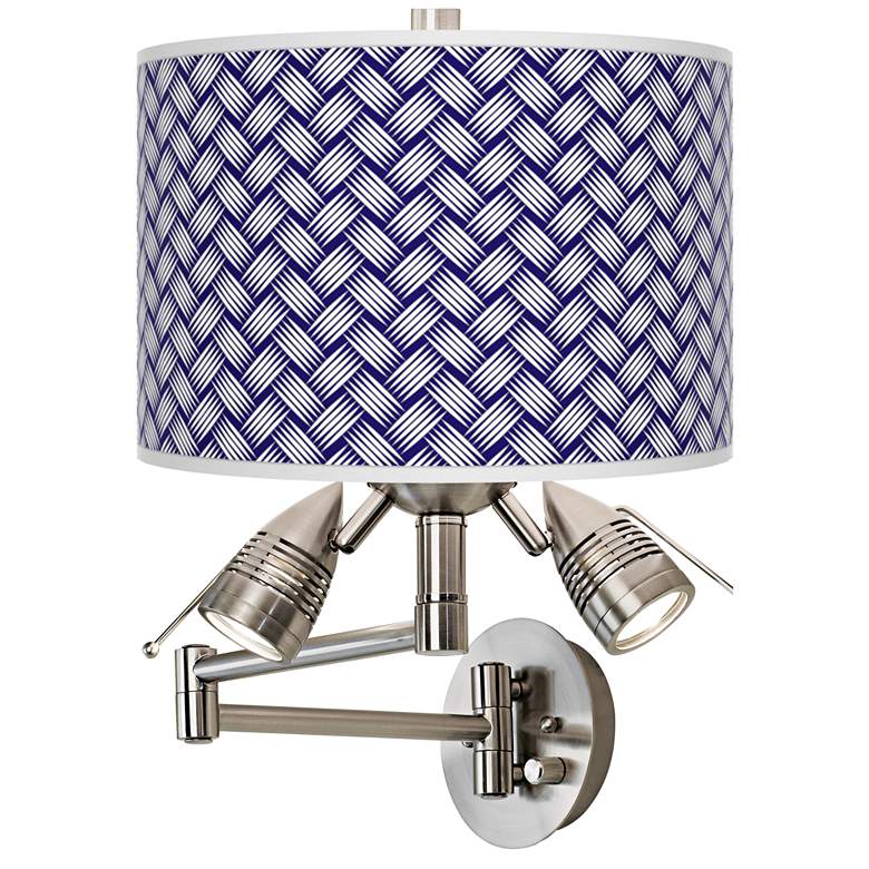 Image 1 Color Weave Giclee Plug-In Swing Arm Wall Lamp