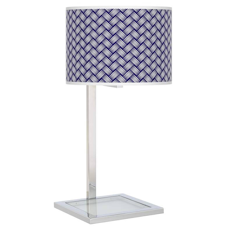 Image 1 Color Weave Glass Inset Table Lamp