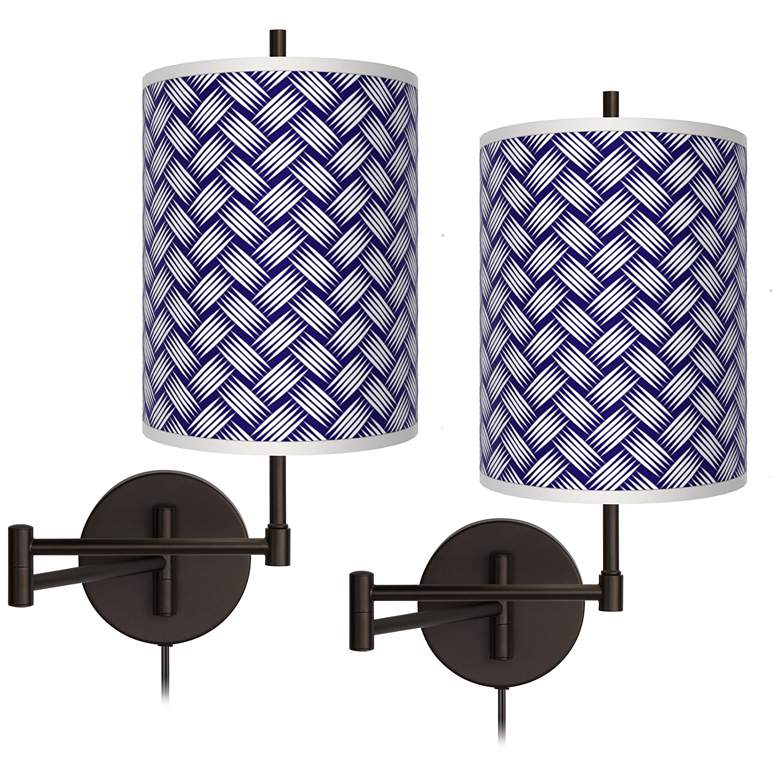 Image 1 Color Weave Tessa Bronze Swing Arm Wall Lamps Set of 2