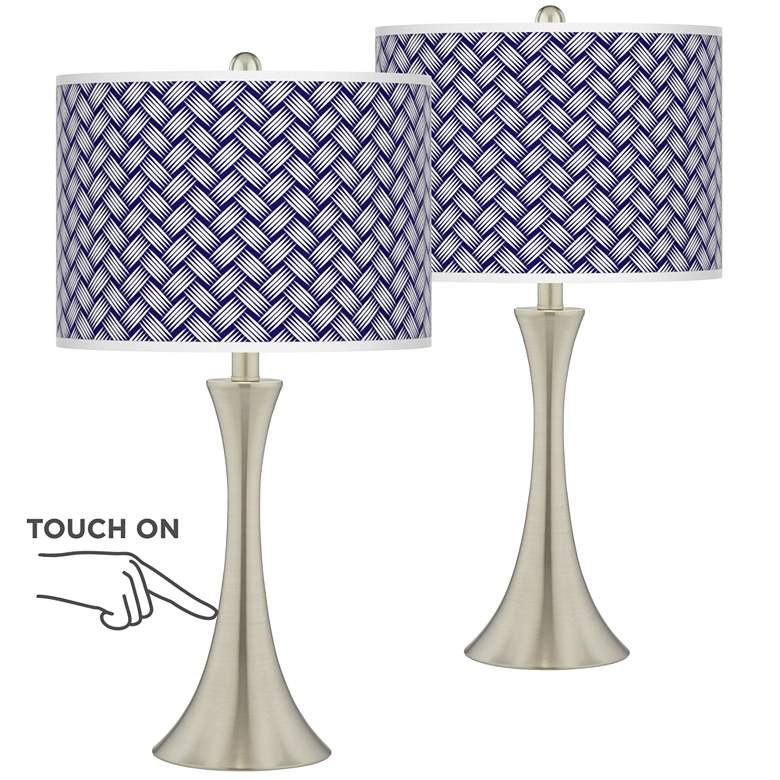 Image 1 Color Weave Trish Brushed Nickel Touch Table Lamps Set of 2