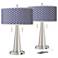 Color Weave Vicki Brushed Nickel USB Table Lamps Set of 2