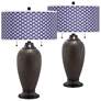 Color Weave Zoey Hammered Bronze Table Lamp Set of 2