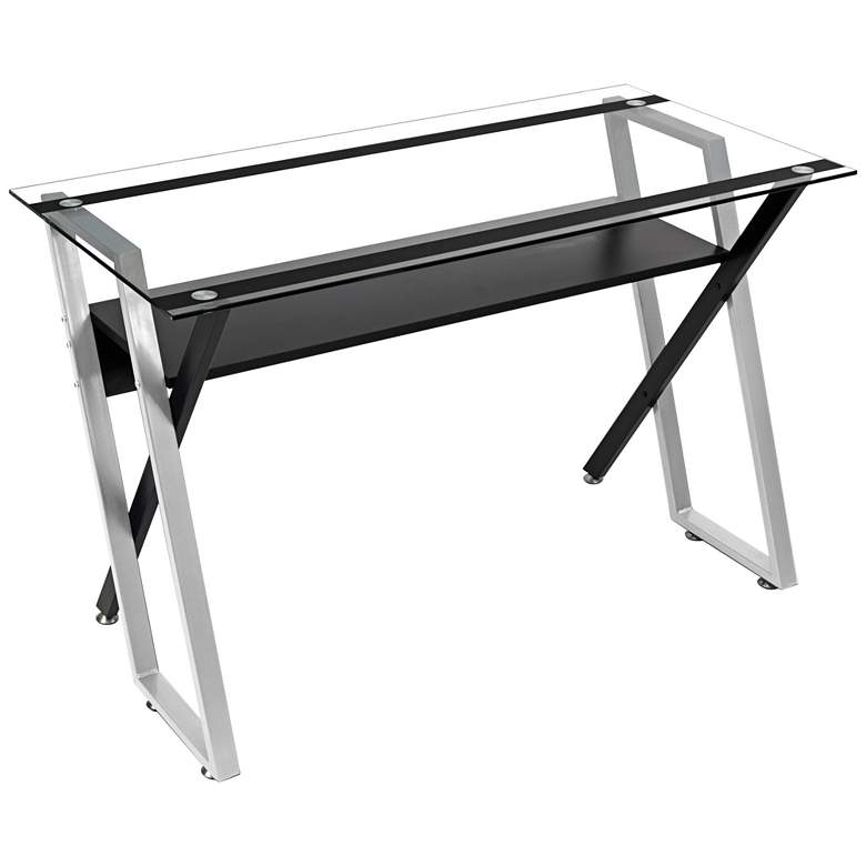 Image 2 Colorado 47" Wide Black and Silver Modern Office Desk