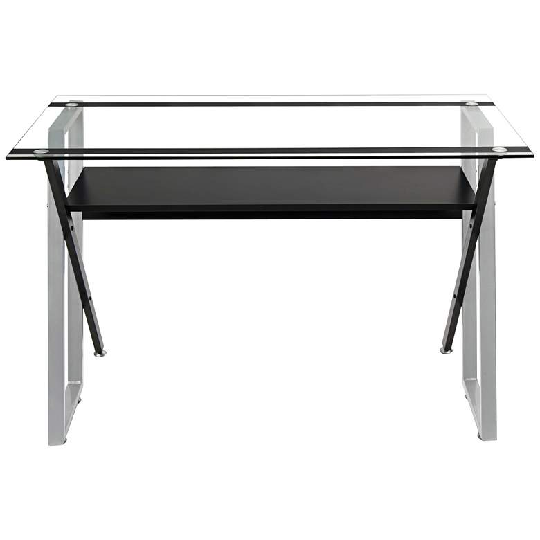 Image 3 Colorado 47" Wide Black and Silver Modern Office Desk more views