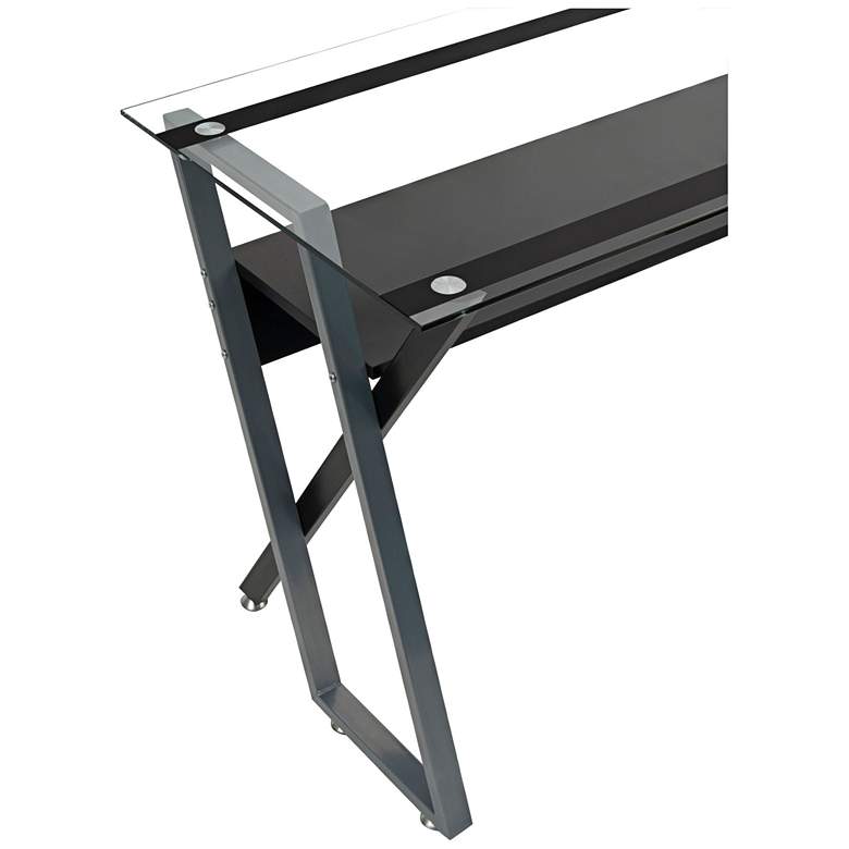 Image 4 Colorado 47 inch Wide Black and Silver Modern Office Desk more views