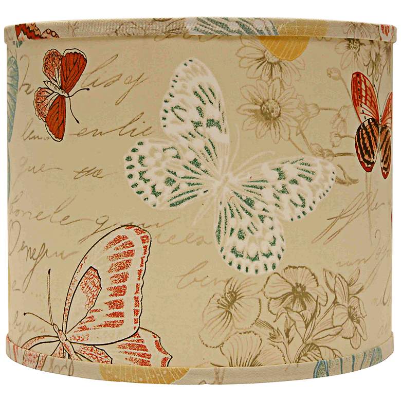 Image 1 Colored Butterflies Drum Lamp Shade 12x12x10 (Spider)