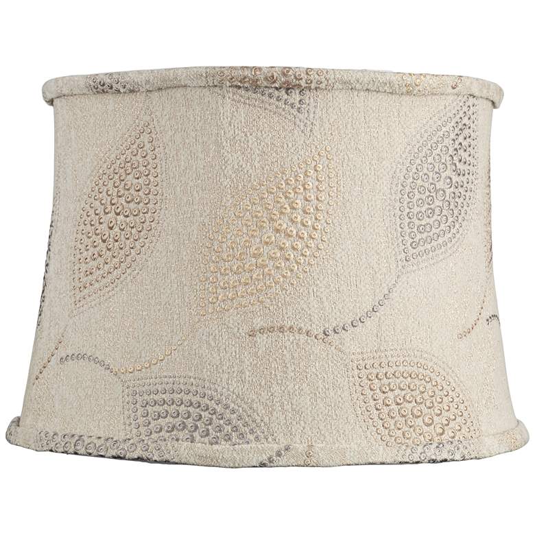 Image 1 Colored Leaf Dot Embroidered Drum Shade 14x16x11 (Spider)